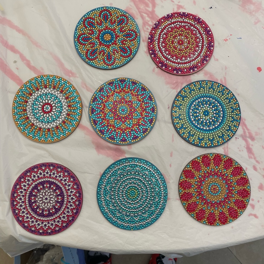 Mandala 8 piece coaster set
